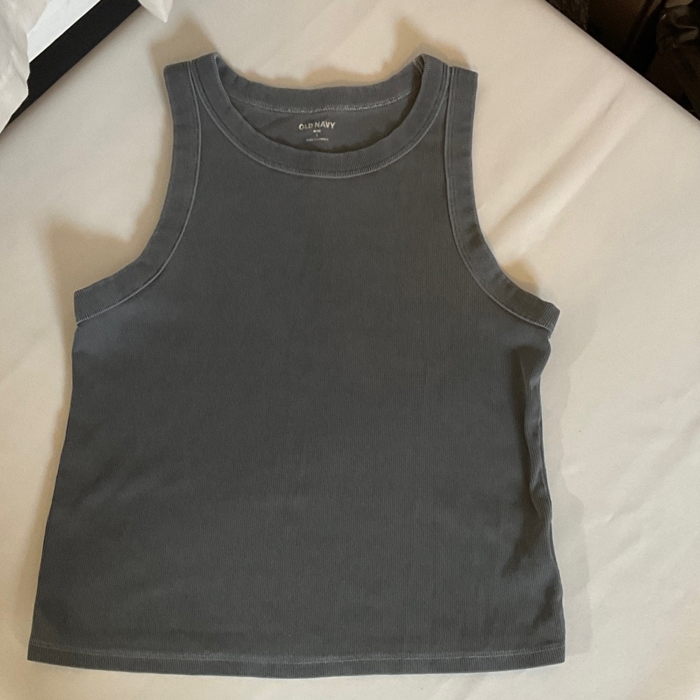 Old Navy Dark Gray Ribbed Tank Top